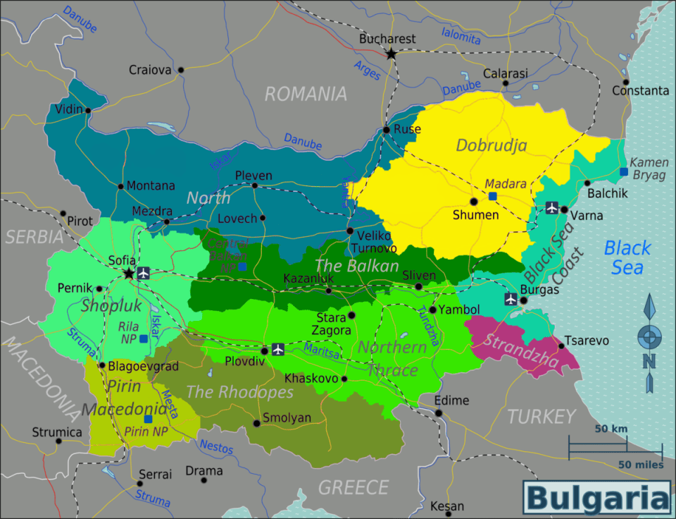 Bulgaria on map