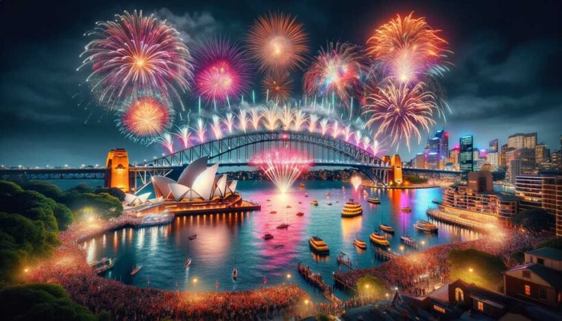 New Year's Eve scene in Sydney, Australia
